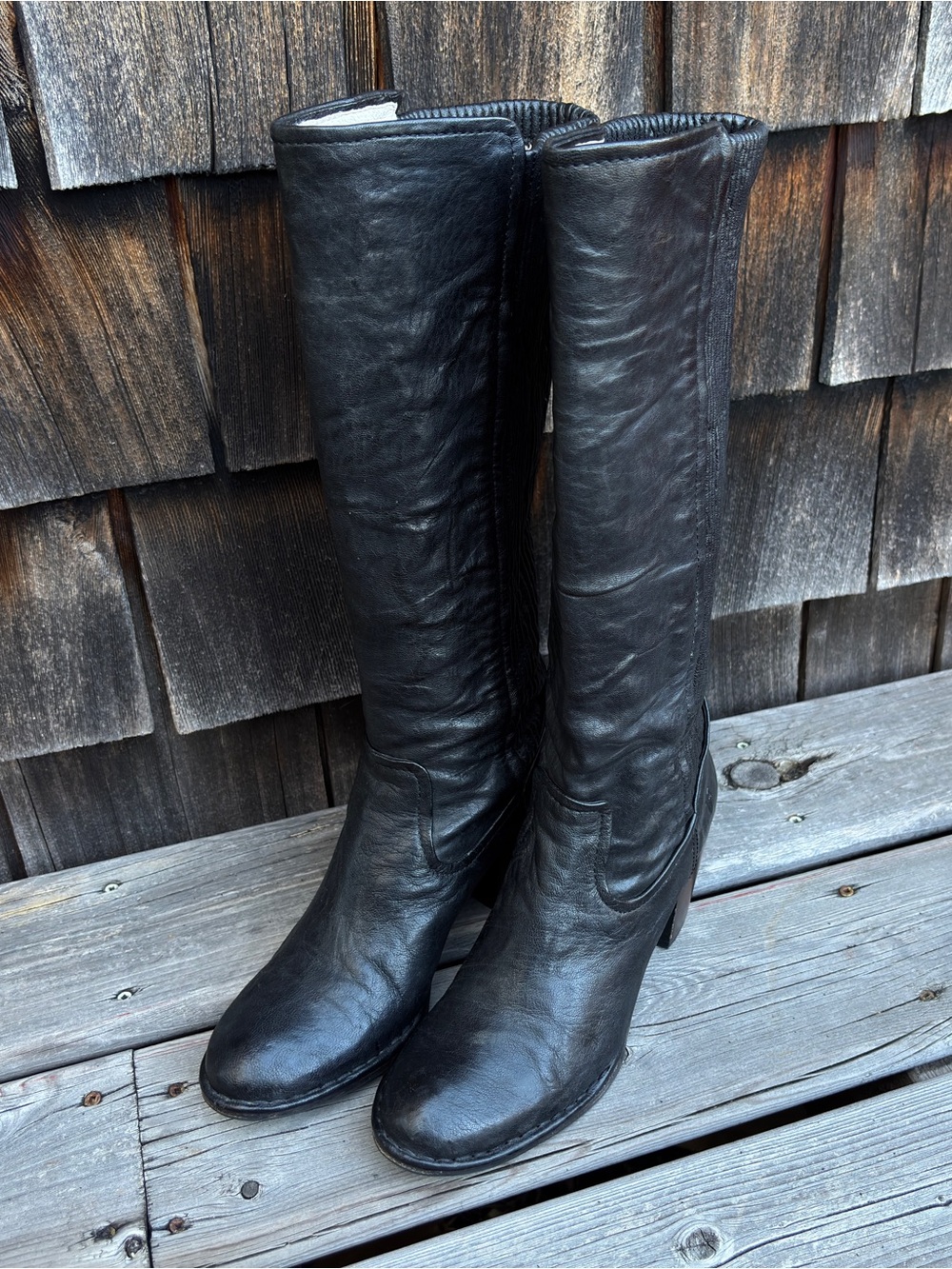 Frye Lucinda Women's Black Knee-High scrunch Boots- like new - fit large